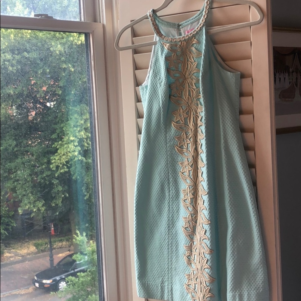 Blue and gold Lilly Pulitzer Annabelle shift